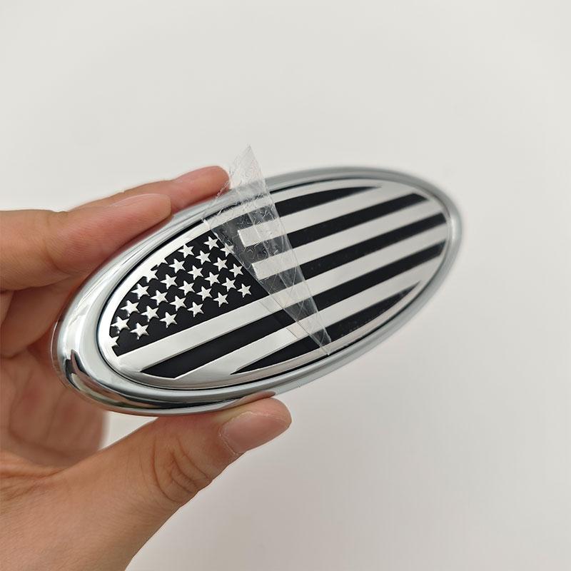 XXUI3 3D ABS Car Rear Trunk Front Grille American Flag Stickers for Ford Emblem Logo Hood Badge F150 F250 Explorer EcoSport EDGE