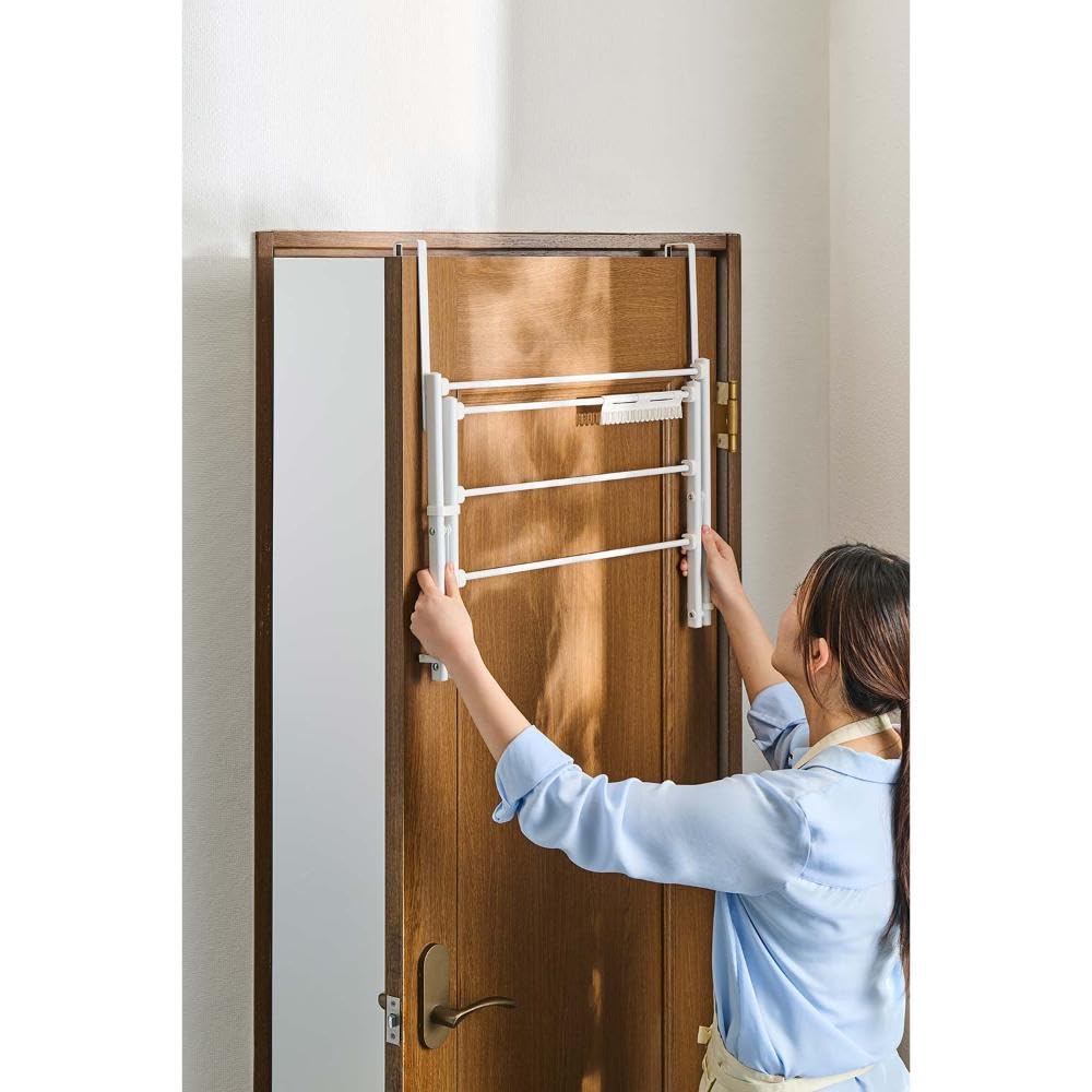 LIV PLUS Quick Lock Door Extendable and for Indoor White NY-326 Hanger, Foldable, Lightweight, Drying,
