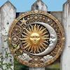 1pc Sun Moon Round Iron Sign Wall Art Home Bar Garden Decor Gift 20cm