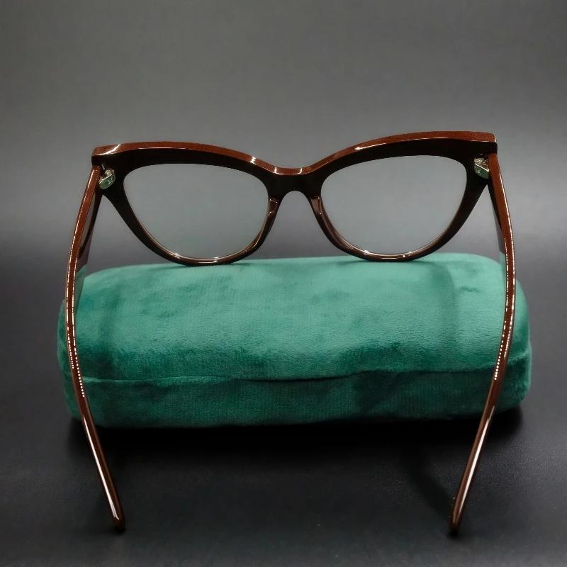 Women's Retro Cat Eye Studded Presbyopia Sunglasses Fashion Color Blocking Anti UV and Anti Blue Light Glasses Diopter To +4.0