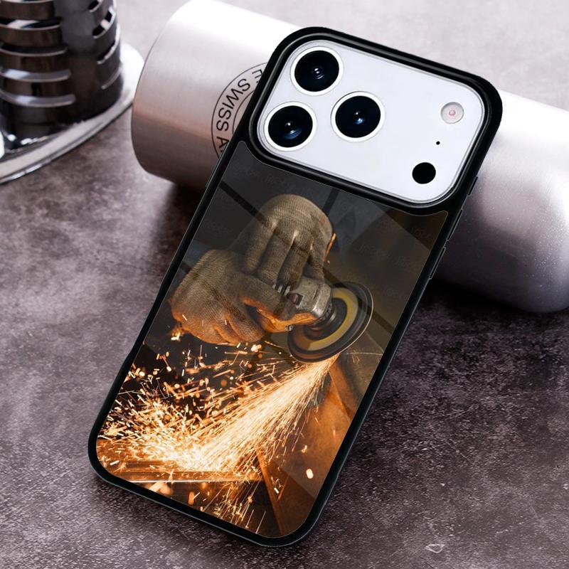 Welder Welding Hot Metal Worker Phone Case For iPhone 17,16e,15,14,13,12,11,Mini,Pro,MAX soft Silicone Cover