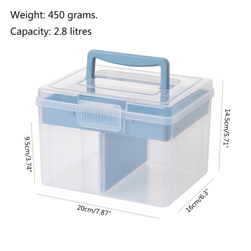 Clear Craft Stackable Storage Box with Storage Tray Storage Container for Storing Stationery Sewing Teaching Aid