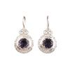 Natural Iolite Gemstone Silver Earrings 1.5", 925 Sterling Silver Jewelry, September Birthmonth Jewelry, Iolite Earrings, Thanksgiving Gift CE-25-2