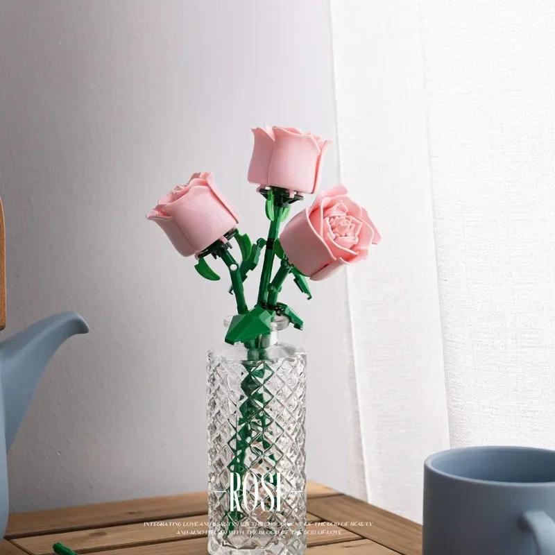 Eternal Flower Rose Building Block Toy Compatible with  Assembly Decoration Girl Valentine's Day Teacher's Day Gift