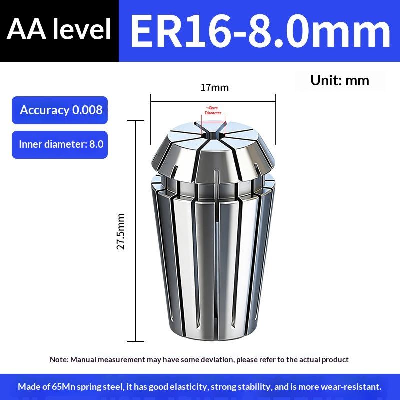 Er11 Er16 Er Spring Collet Chuck 0.005Mm Accuracy 0.008Mm For Cnc Milling Tool Holder Engraving Machine Spindle