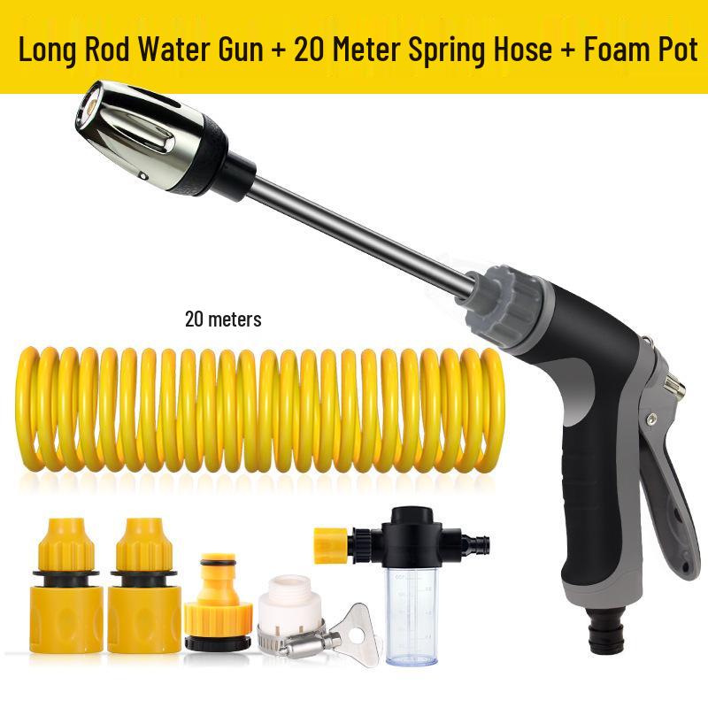 High-Pressure Car Wash Water Gun with Soft Hose and Spray Nozzle
