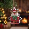 Classic Red White Decorations Christmas Tree Wooden Pendant Vintage Cartoon Ornament with Lanyards Heart Star Shaped Pendants Lightweight