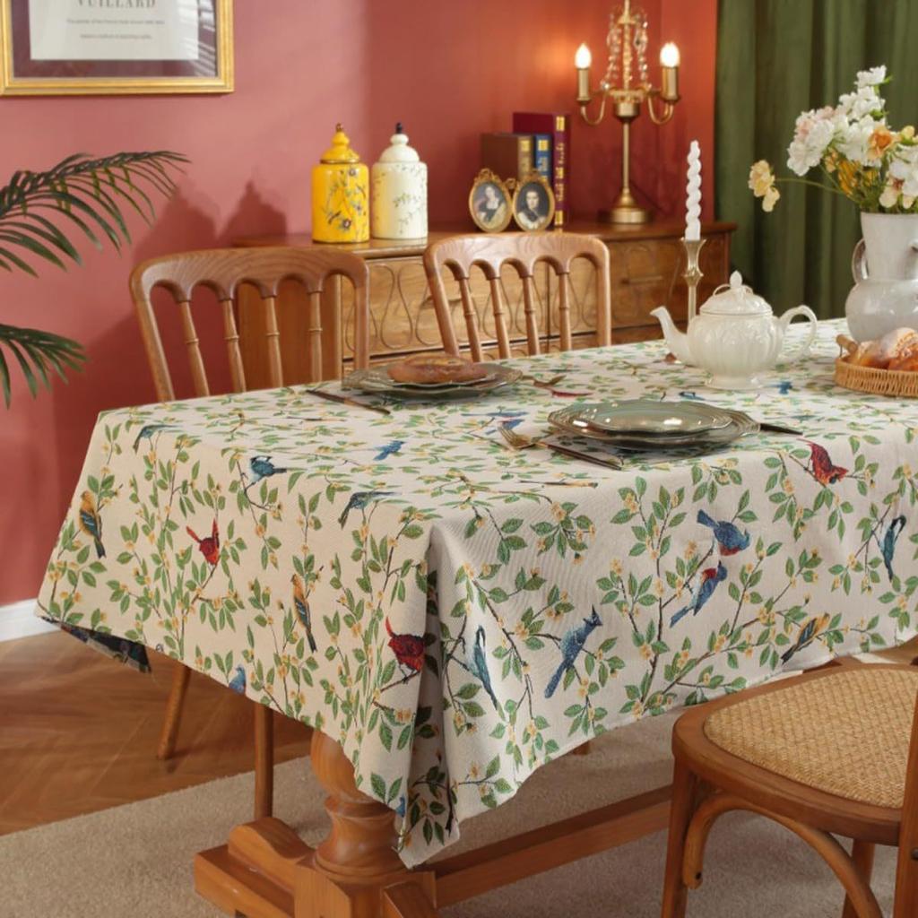 American Pastoral And Rural Style Oil Painting Style Home Fabric Tablecloth Coffee Table Cloth Rectangular Jacquard Tablecloth Retail