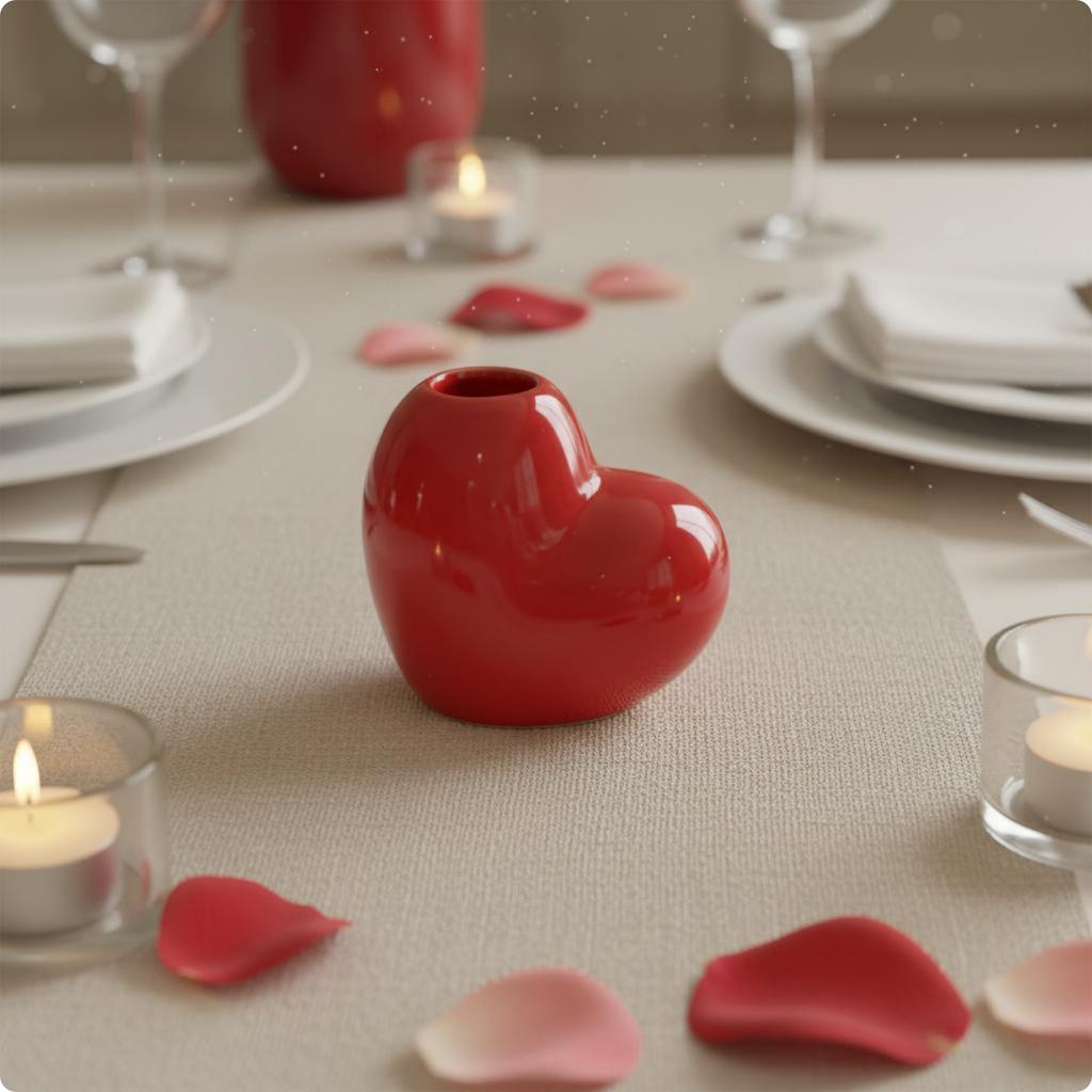 96 Pieces Ceramic Heart Candlestick Romantic Heart-Shaped Candle Holder Ceramic Taper Candle Holder Easy to Clean Table Decor