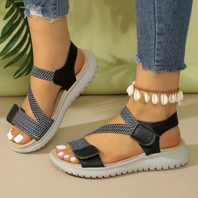Ladies Shoes Peep Toe Women's Sandals Fashion Best Seller Casual Sandals Women Summer Plus Size Solid Flat Sandals