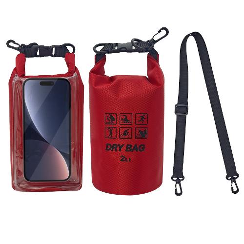 2L Wasserdichter Trockensack für Schwimmen Kajakfahren Trekking Rafting Surfen Bootfahren Tragbarer Touchscreen Outdoor Aufbewahrungsrucksack