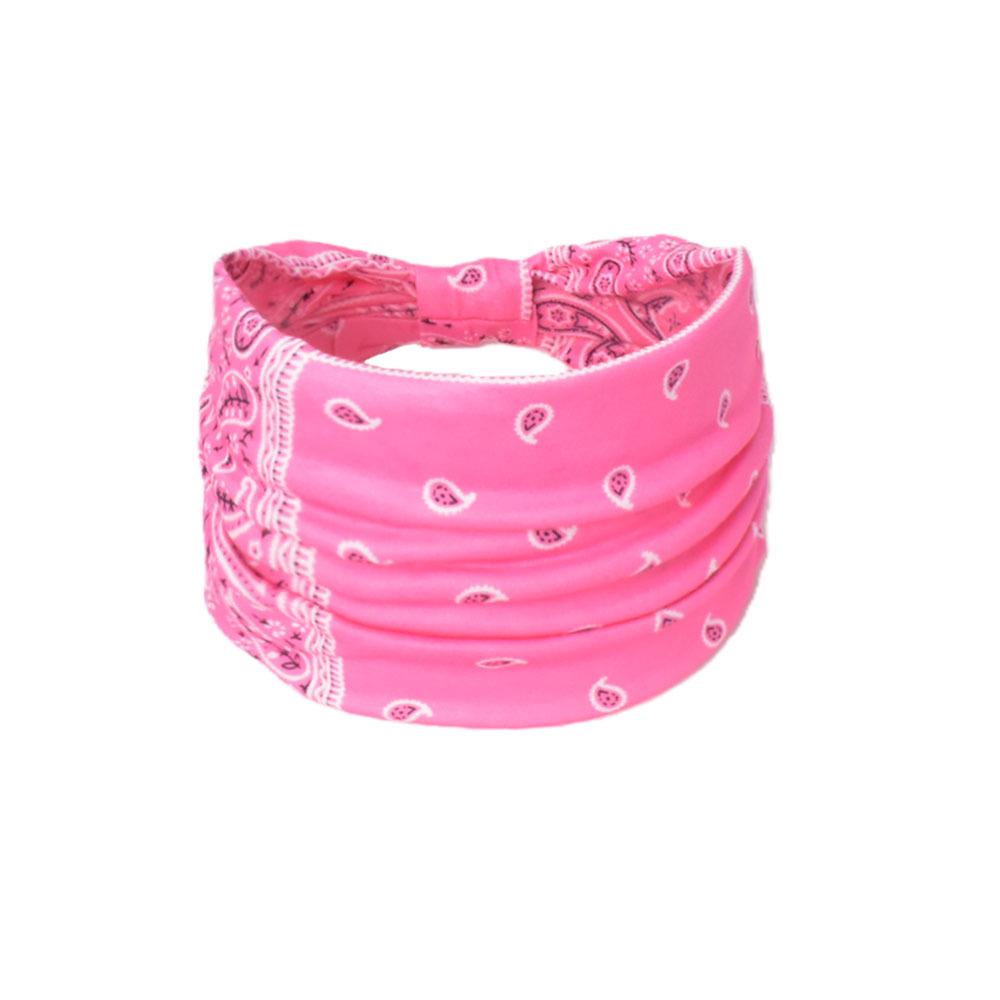 Women's Paisley Sport Yoga Headband - Sweat-Absorbing, Elastic Cotton, Bohemian Style