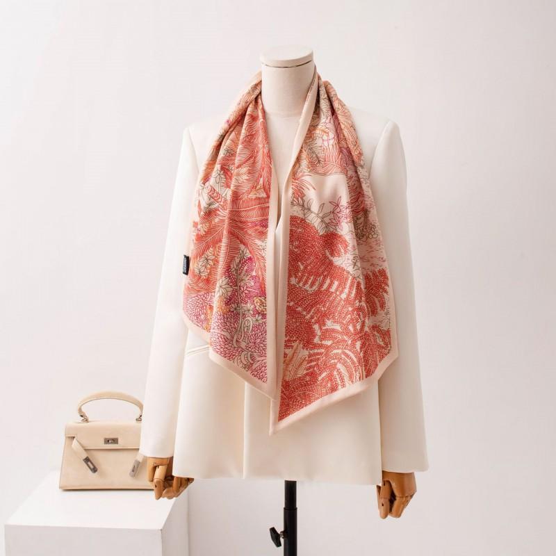 2026 Silk Wool Double Layer Scarf Light Luxury Fashion Neck Warmer