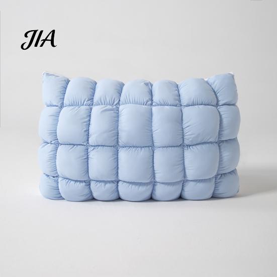 Cooling Pillow for Hot Sleepers Quilted Puff Pillow, Cloud-Like Bed Down Alternative Premium Polyester Fiber Bedding Fluffy Cloud Side Back