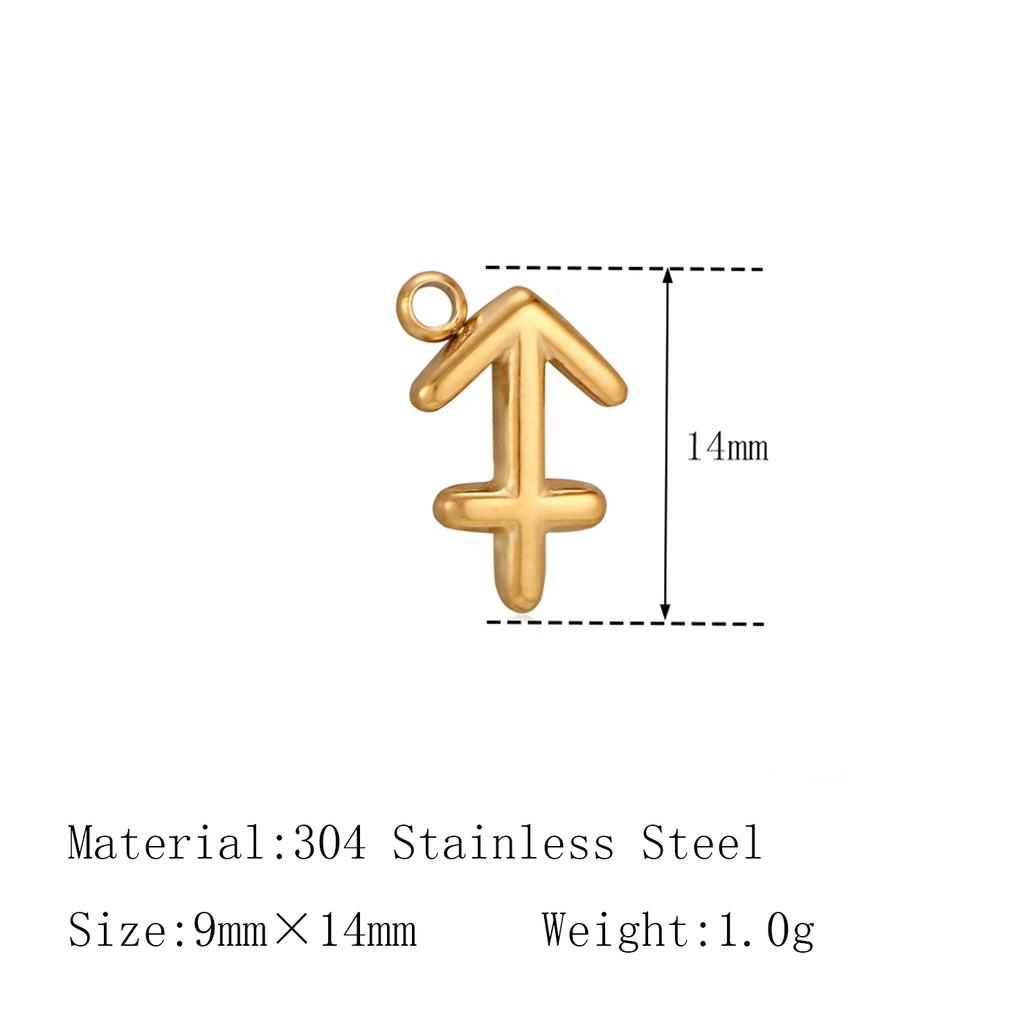 3Pcs Zodiac Charms 18K Gold-Plated Stainless Steel Twelve Constellation Pendants DIY Jewelry Making