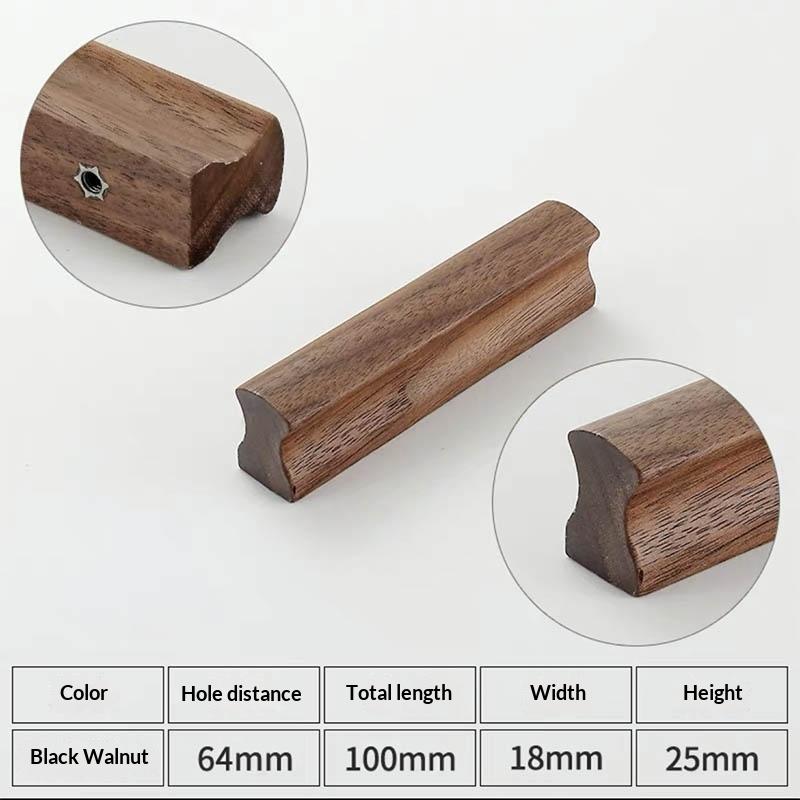 Drawer Knobs Kitchen Cabinets Pulls Long Handles Walnut Wooden Furniture Handle Cabinets and Drawers Dresser Knobs Wardrobe Pull