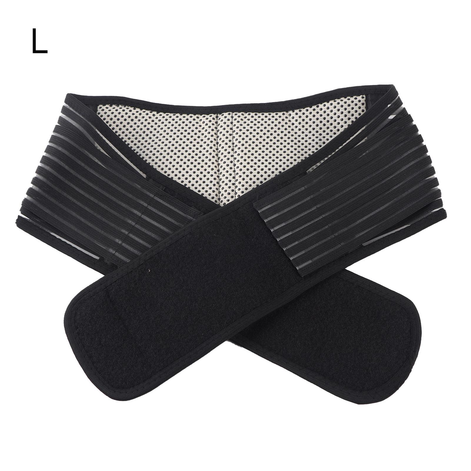 Spontaneous Self heating Adjustable Hook & Loop Waist Protector Lumbar Support Brace Belt(L)