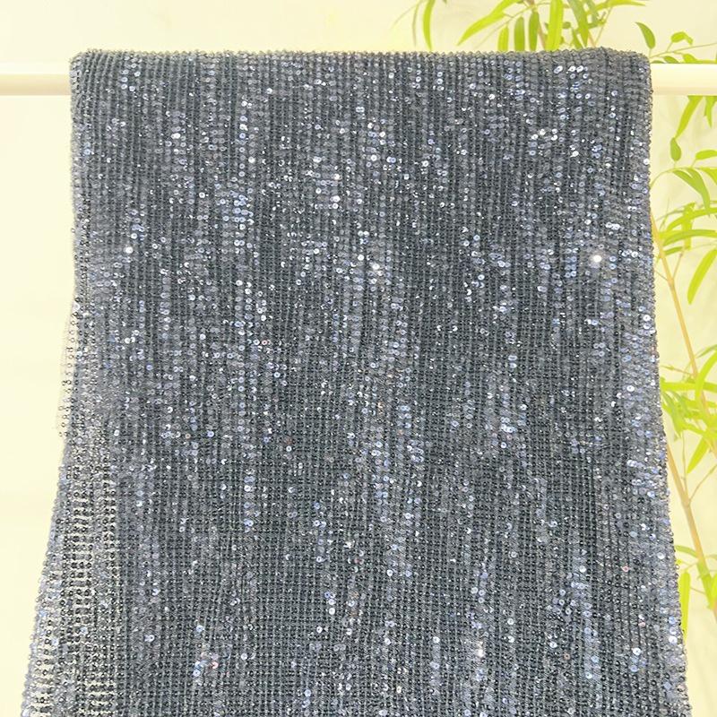 3mm Straight Flat Sequins Embroidered Robust Beads Embroidery Mesh Wedding Dress Children's Clothing Sequin Fabric By The Yard