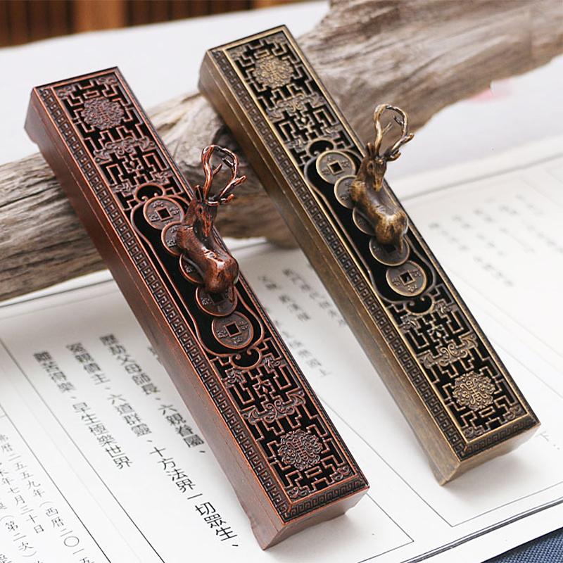 Creative Retro Black Wooden Incense Holder Home Office Incense Burner Carving Censer Box Traditional Chinese Type Wood Handmade