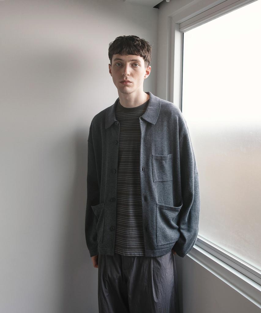 Another Office Knitted Coverall Jacket (Heather Charcoal)
