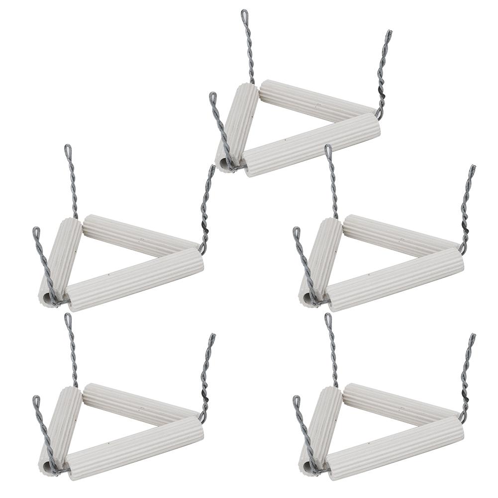 5pcs 55mm Lab Clay Triangle Crucible Holder Ceramic Pipes and Iron Wire for Chemical Experiment