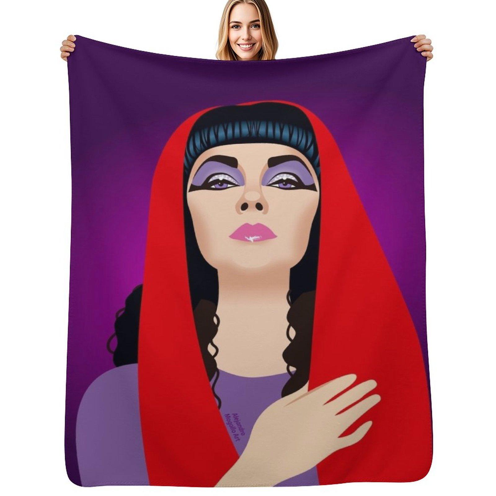 Violet Cleo Throw Blanket Soft Warm Blanket Gift for Grandparents Size: 75*100cm, Weight: 230 GSM