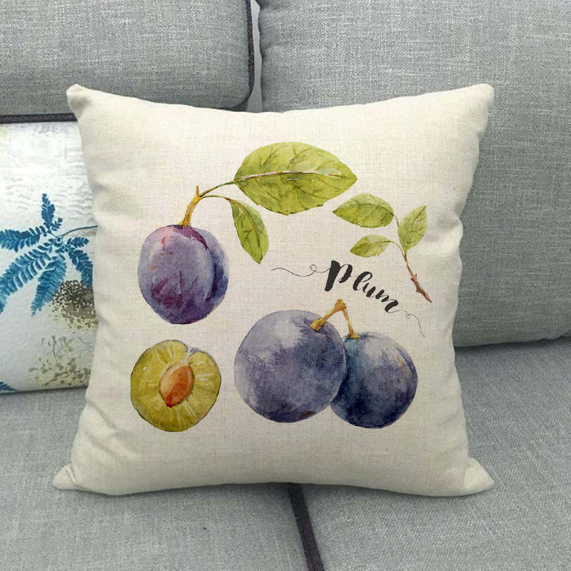 Cartoon Fruit And Vegetable Series Digital Printing Short Plush Pillow Covers For Car Sofa Office Cushion Cover Home Goods