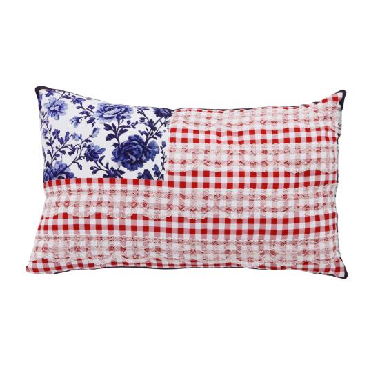 Rustic Red White Blue Throw Pillow, 4th of July Patriotic Pillow x