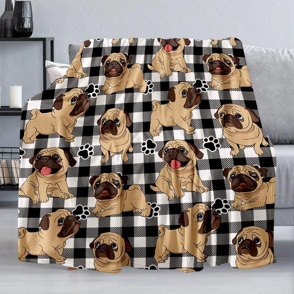 Pug flannel blanket super soft blanket suitable for sofa sheets bedspreads direct supply
