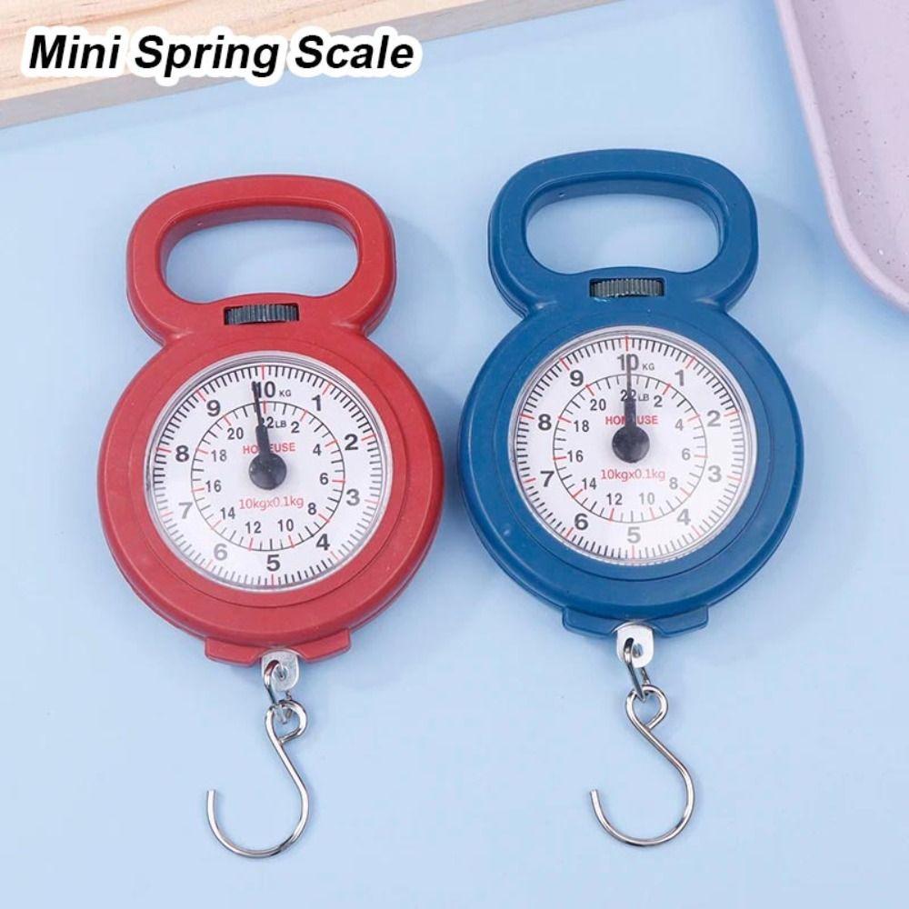 1Pcs New 10kg Capacity Spring Scale Pointers Hook Mini Digital Weighing Scales Hanging Portable Fishing Scale