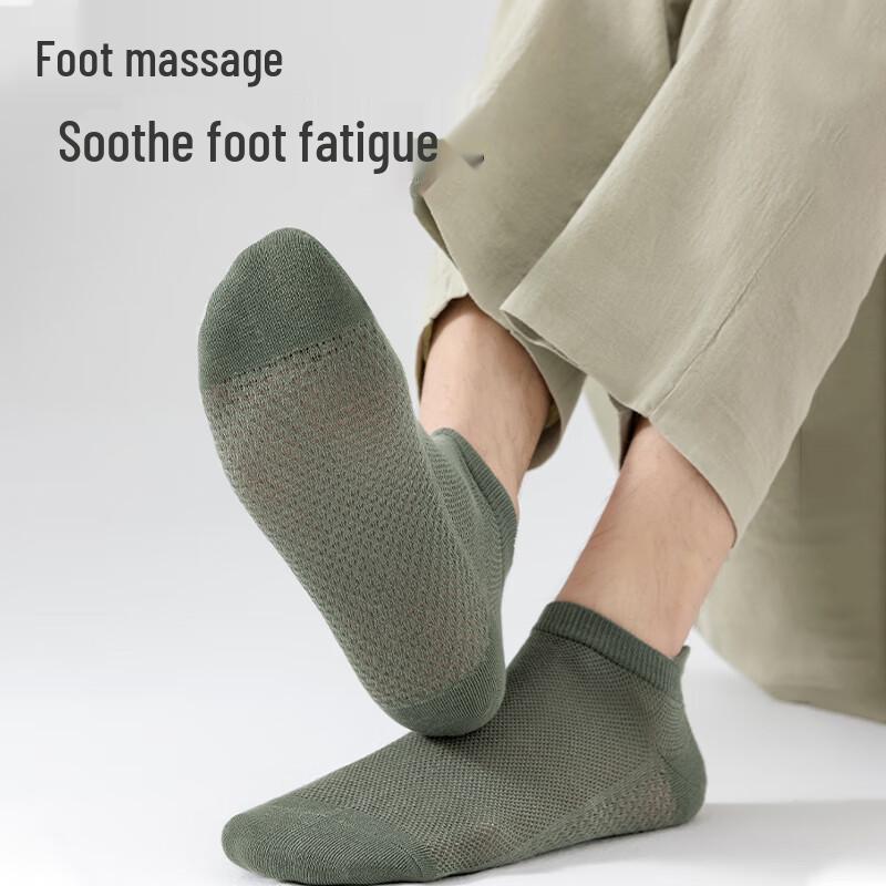 Langsha Men's Pure Cotton Anti-Odor No-Show Socks