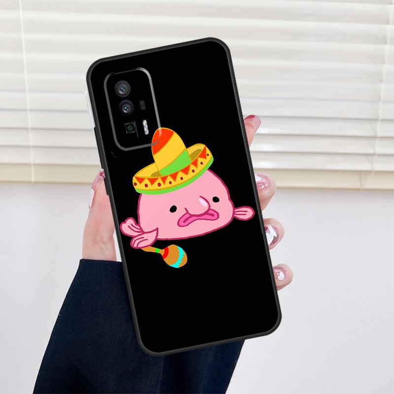 Cartoon Blobfish Cover For Xiaomi 14T Pro 11T 12T 13T 13 14 15 Ultra POCO X6 X7 Pro X3 X5 F5 F6 M6 Pro Case