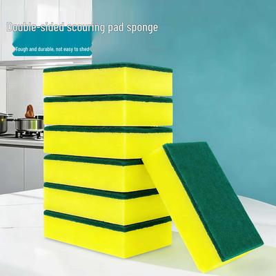 Double-Sided Kitchen Sponge and Scouring Pad - Durable Dish Scrubber and Cleaning Cloth