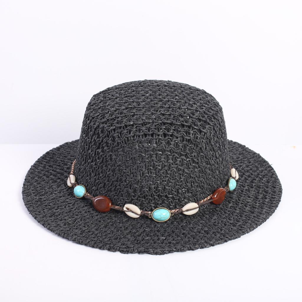 Popular fashion hollow woven dome straw hat, men's and women's fashion summer sunscreen shade straw hat