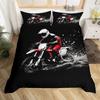 Motocross Down Duvet Cover Queen King Size Racing Bedding Set Motocross Rider Quilt Cover For Boys Teens Motorcycle Set 3 Pcs