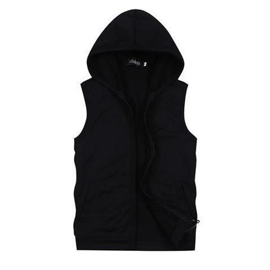 Men's Slim Fit Hooded Sleeveless Vest - Spring/Autumn, Plus Size, Lightweight Fitness Cardigan