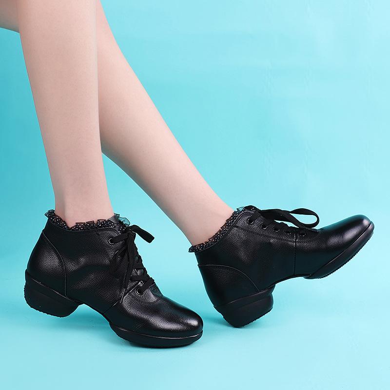 Äkta Läder Dam Dansskor med Mjuk Sula Dam Dansskor Lärar Dansskor Ballroom Jazz Modern Dansskor