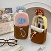 1pc Bear Cartoon Stationery Bag Korean Style Cute Practical for Desktop Cosmetics Cards Pens Storage Handheld Pencil Case