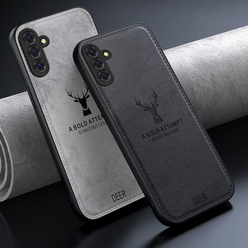 For iPhone 17 16 15 14 13 12 Pro /Samsung S24 S25 S23 Ultra S21 FE A34 A15 A25 A35 A55 A16 A26 A36 A56 5G Case ELK Hybrid TPU Fabric Matte Cover