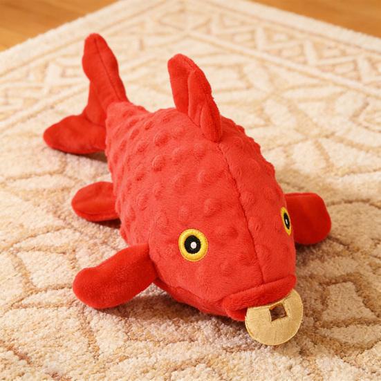 Cartoon Demon Dog Chew Toy Boredom Stress Relief Squeaky Ball Teething Toy Bite Resistant Interactive Stuffed Plushie Pet Supplies