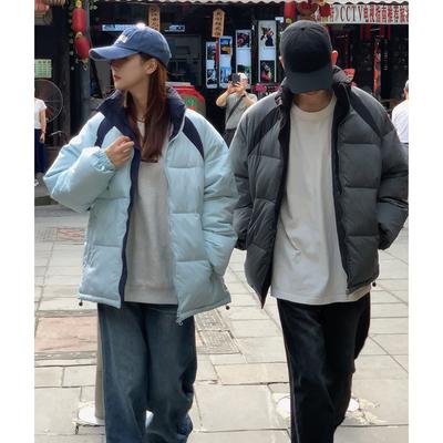 Wear Stand-up Collar Cotton-padded Clothes, Women's Winter Thick Coats, New Men's and Women's Cotton-padded Jackets, and Bread Clothes Are Trendy.