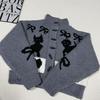 In-Stock Korean Retro Bow Jacquard Cardigan Sweater for Women
