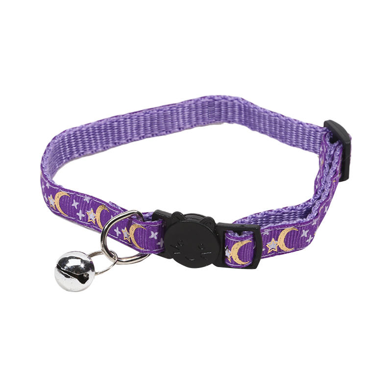 

Регулируемый ошейник для собаки с прочной клипсой-пряжкой, роскошные ошейники из стропы для маленьких, средних и больших собак, высокое качество One Size фиолетовый