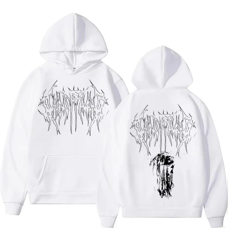 

Spring Autumn Ghostemane Rapper s 2D Print Hooded Men s Hoodie, Fashionable Hoodie With Men s and Women s Patterned Letters S