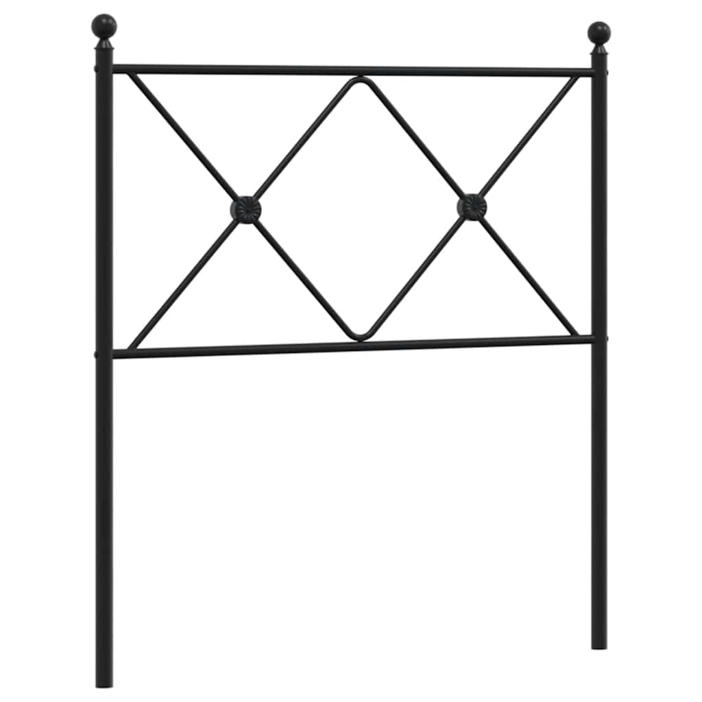 Vidaxl Metalowe Wezgłowie, Czarne, 75 Cm