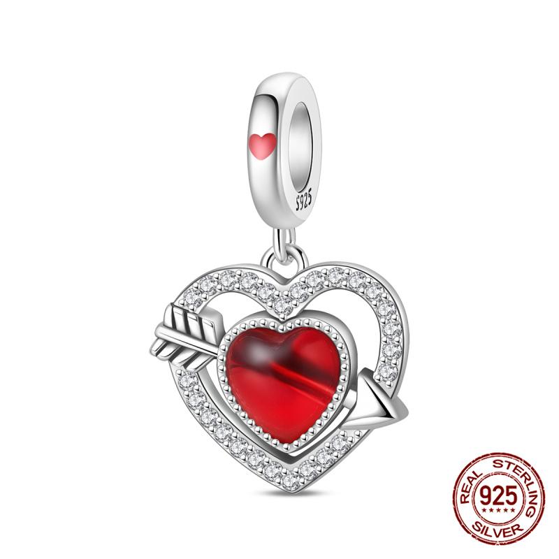 Copper Sweet Travelair Balloon Beaded Eros Arrow Through The Heart Charms Fit Bracelet Diy Jewelry Making Women'S Gift