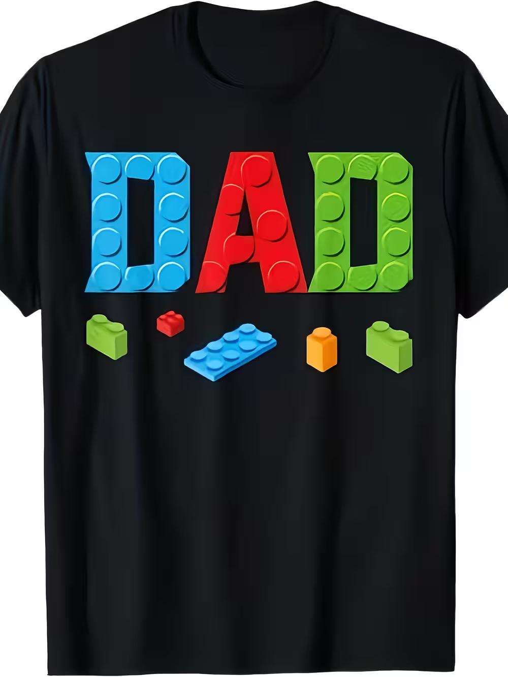 Classic Black T-Shirt for Family Featuring a Dad Master Builder Design XXXL