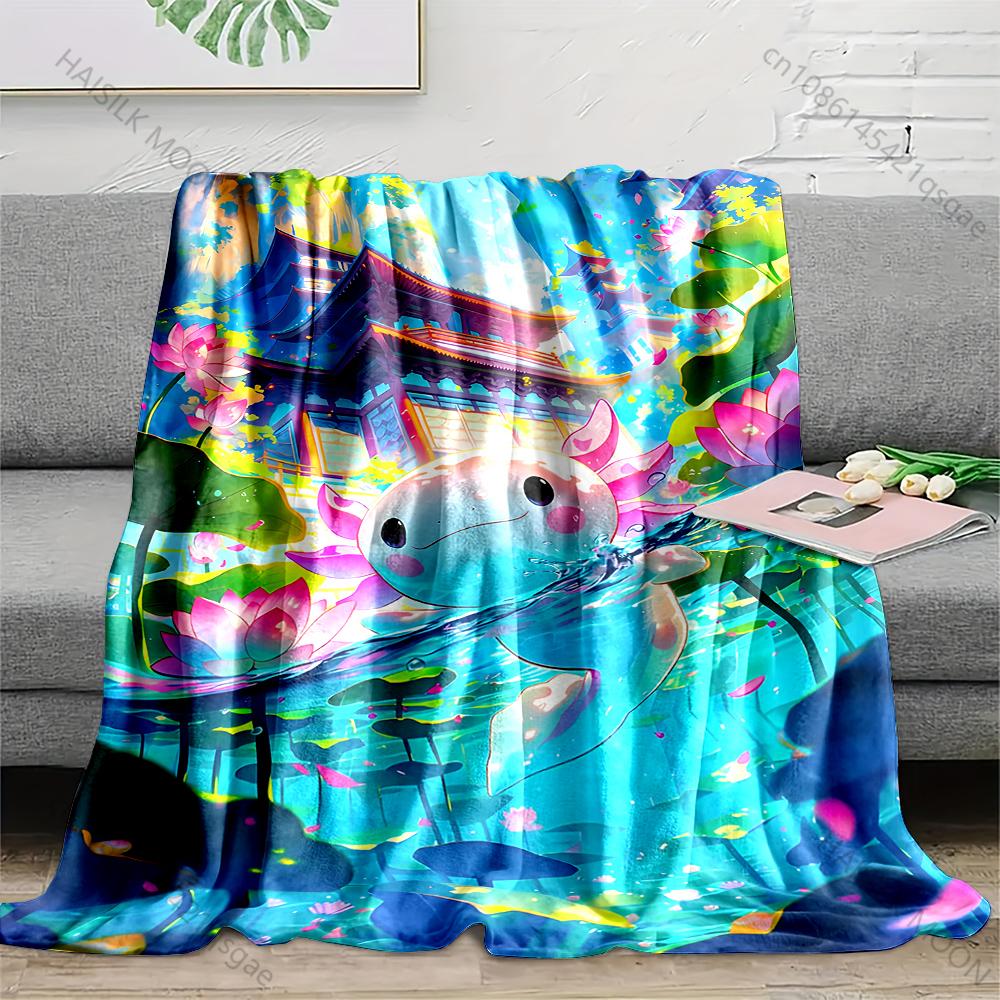 

Cartoon character in water and temple Blanket Suitable for Home Bedroom Sofa Travel Camping Blanket Various Sizes for Gifts 75x100cm