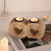 1 st Houten Kandelaar Sfeer Liefde Hartvorm Massief Hout Tafelblad Decor Romantisch Cadeau voor Koppels Hartvormige Kandelaar
