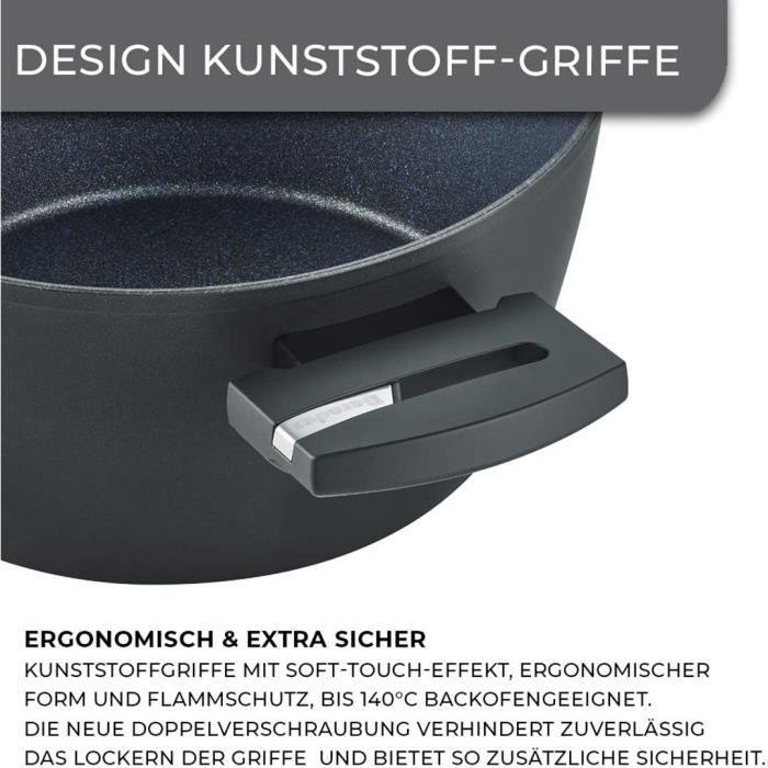 Berndes Balance Enduro Batterie De Cuisine 7 Pièces Avec Couvercle En Verre